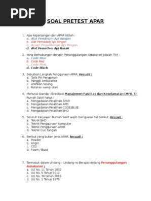 Soal Pretest Apar