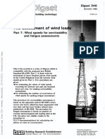 BRE Assessment of Wind Loads Wind Speeds for Serviceability and Fatigue Assessments Part 7