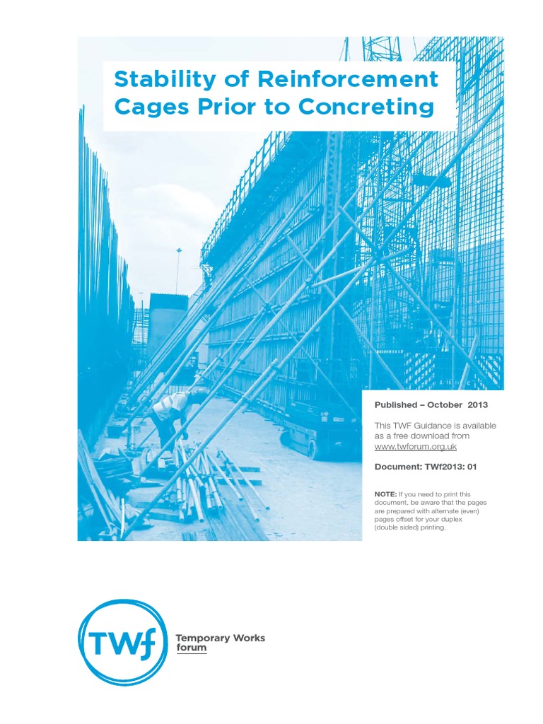 Stability of Reinforcement Cages Prior To Concreting PDF PDF