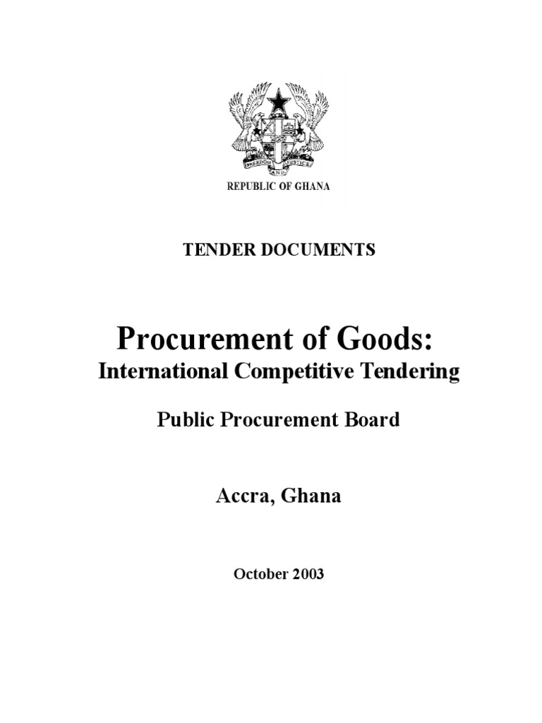 Standard Tender Document For Procurment of Good ICT PDF