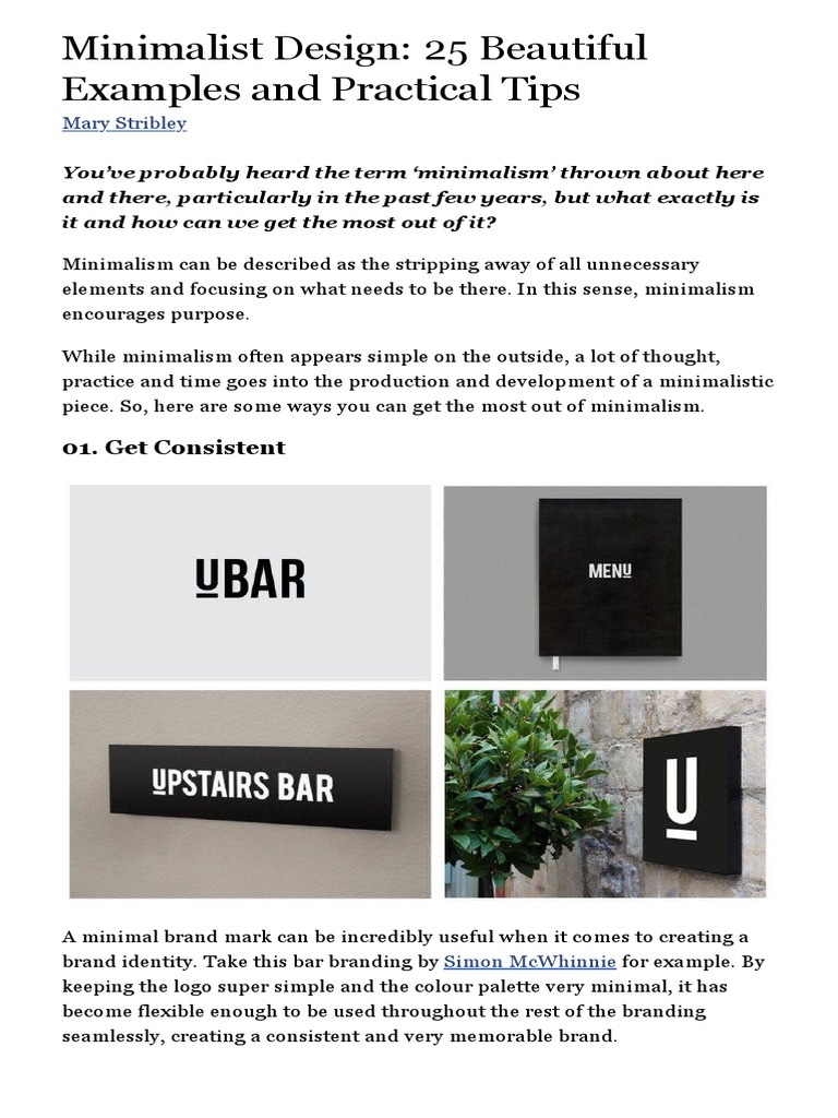 Minimalist Design: 25 Inspiring Examples | PDF | Minimalism | Typography