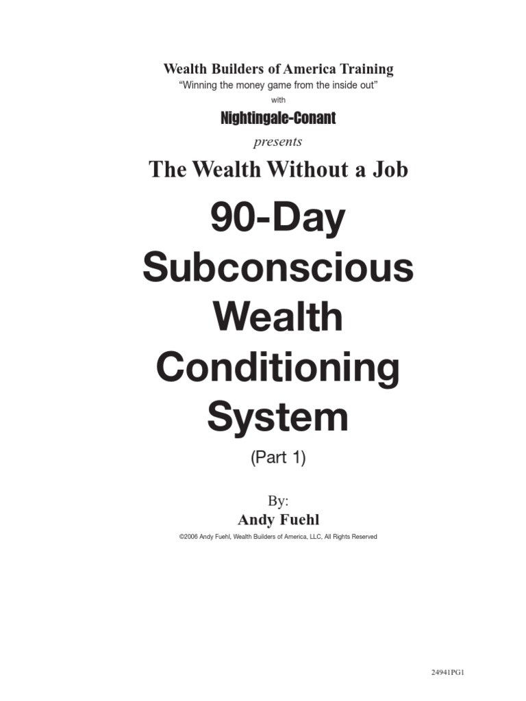 WealthWithoutAJob Workbook 24940 | PDF | Motivation | Motivational