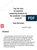 Top Ten Tips For Teachers Preparing Students For The Academic Version of Ielts Sam Mccarter