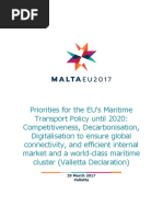 EU Ministerial Declaration on Maritime Policy to 2020