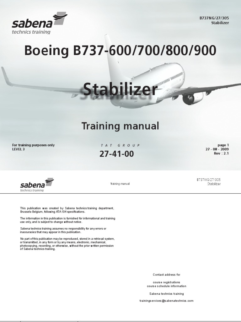 B737 Horizontal Stabilizer Training Manual | PDF | Aircraft Flight