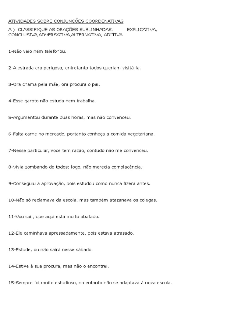 EXERCÍCIOS Conjuncoes 7o Ano | PDF | Science | Ciência Filosófica