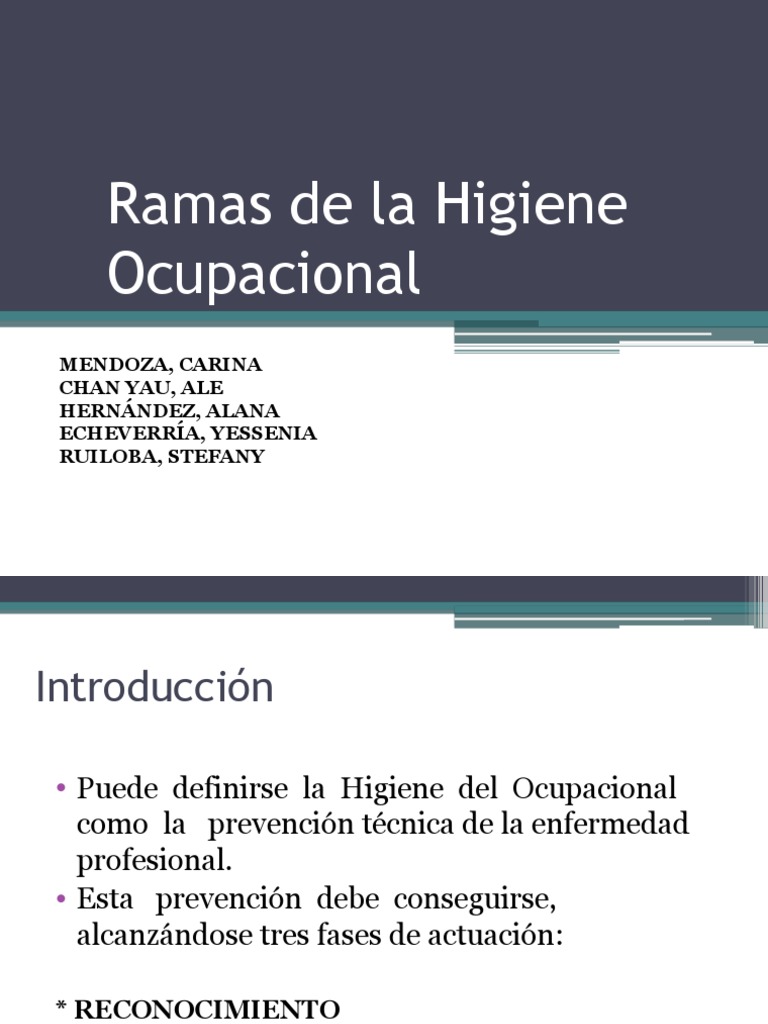 Ramas de La Higiene Ocupacional Pollution Laboratories