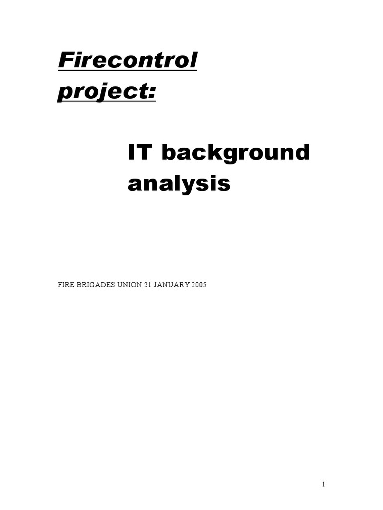 Firecontrol Project:: IT Background Analysis | PDF | Project Management ...