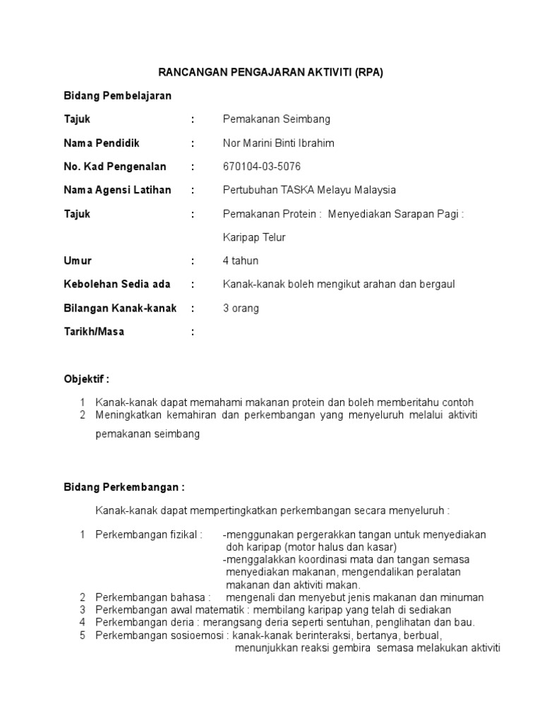 RPA Pemakanan Seimbang  PDF