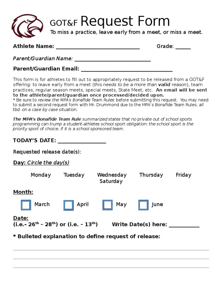 Request Form - Got F | PDF