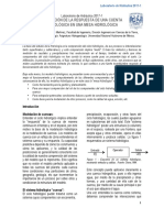 Simulación de hidrograma en mesa hidrológica