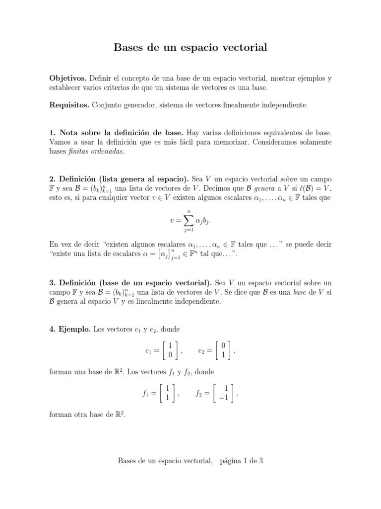 Encontrar Una Base De Un Espacio Vectorial