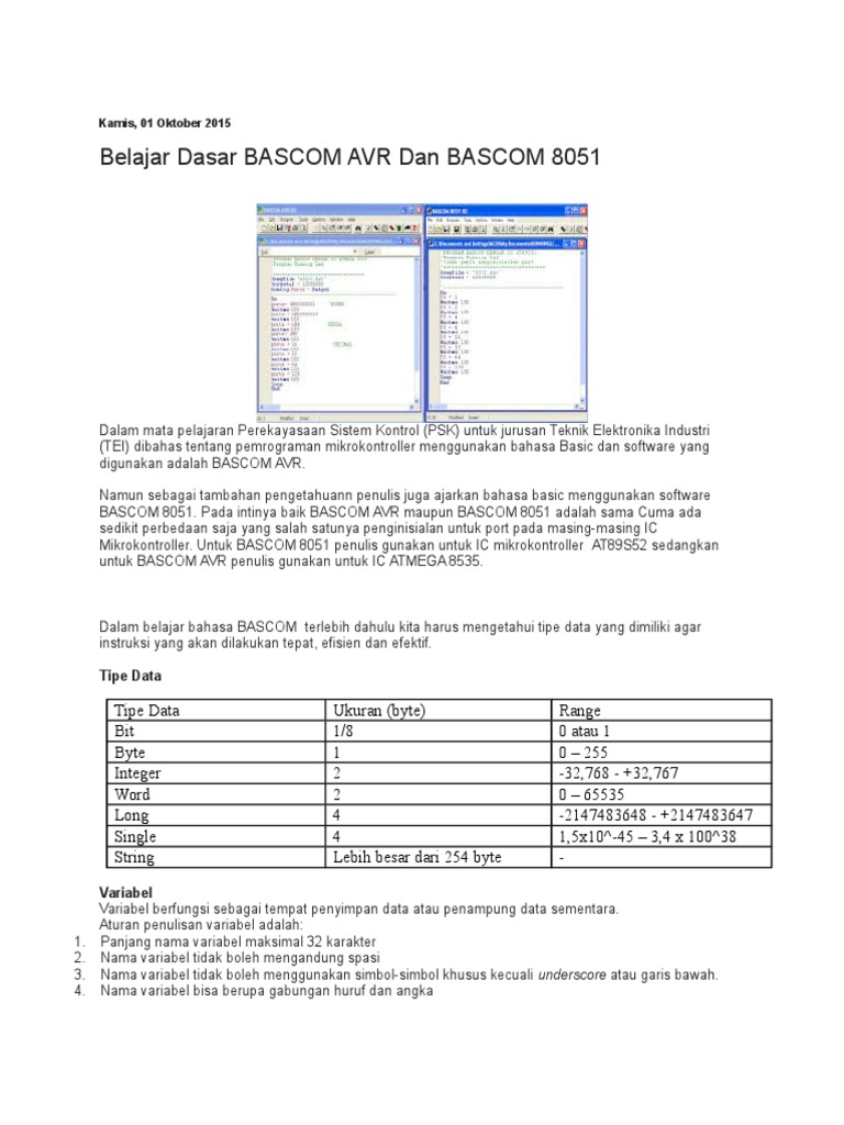 Pemrograman Dasar BASCOM 8051 | PDF