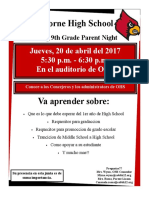 ohs spanish flyer rising 9th parent night 2017
