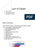 Couse of Death: 1. Poor Country 2. Developing Country 3. Developed Country