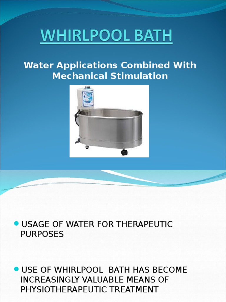 Whirlpool Therapy for Rehabilitation | PDF | Inflammation | Pain