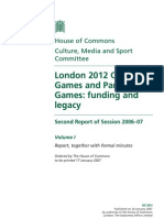 Select Committee Report On The Olympics Jan 07