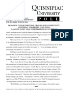 Mcmahon Cuts Blumenthal Lead To 20 in Connecticut, Quinnipiac University Poll Finds Lamont, Foley Lead in Primaries For Governor