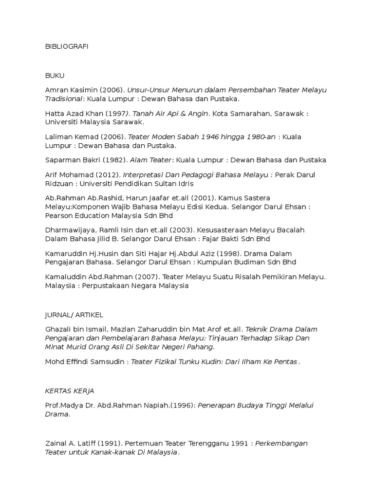 Bibliografi Teater Pdf