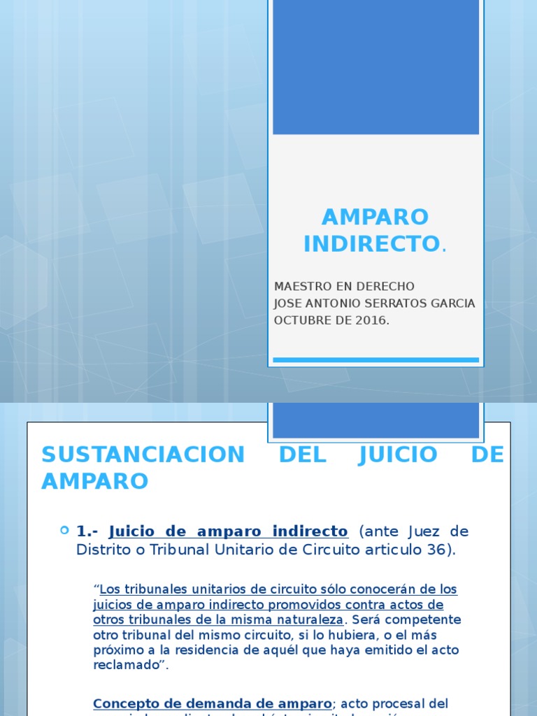 Juicio de Amparo Indirecto en México | PDF | Constitución | Ley procesal