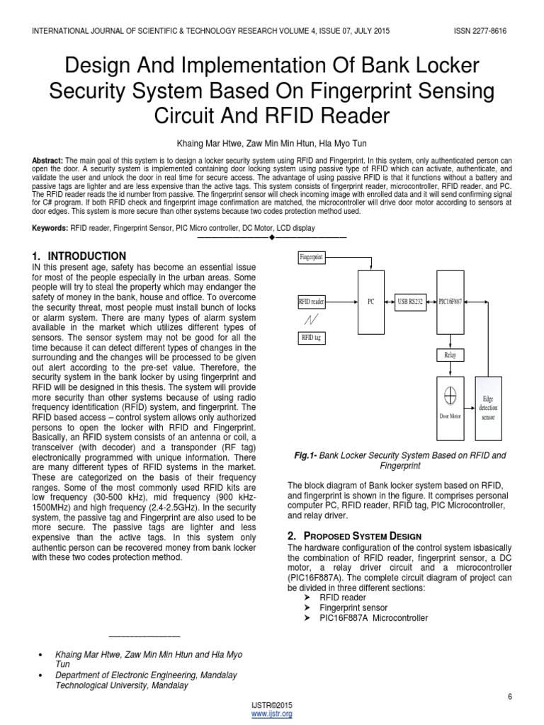 Design and Implementation of Bank Locker Security System Based On