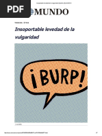 Insoportable Levedad de La Vulgaridad - Opinión - EL MUNDO