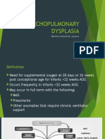 Bronchopulmonary Dysplasia