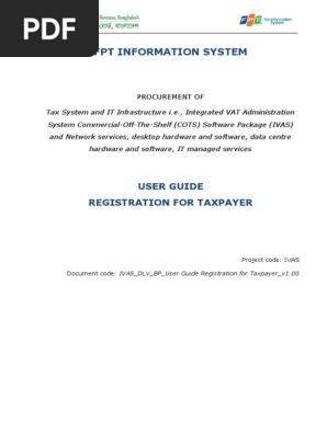 Bangladesh User Guide Registration for Taxpayer