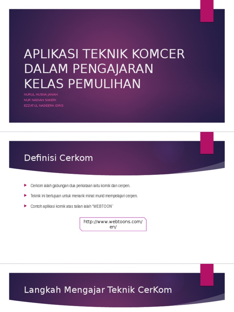 Aplikasi Teknik Komcer Dalam Pengajaran Kelas Pemulihan | PDF