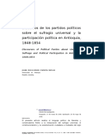 Discursos de Los Partidos Políticos Sobre El Sufragio Universal y La Participación Política en Antioquia