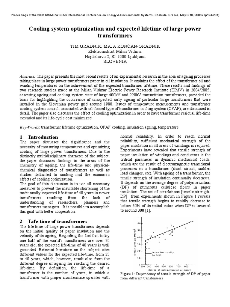 Cooling System Optimization and Expected Lifetime of Large Power