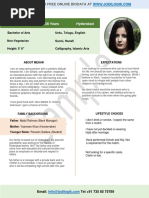 Biodata Format For Marriage