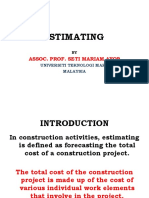 Estimating: Assoc. Prof. Seti Mariam Ayop