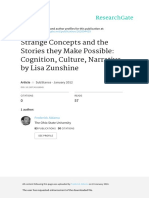 Strange Concepts and the Stories They Make Possible- Cognition, Culture, Narrative by Lisa Zunshine