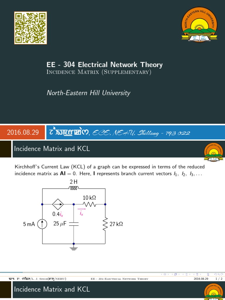 KCL and Reduced Incidence Matrix | PDF | Vertex (Graph Theory ...