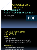 Mikroprosessor & Aplikasi: Pertemuan 01 "Kontrak Perkuliahan"