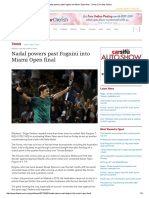 Nadal Powers Past Fognini Into Miami Open Final - Tennis