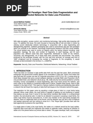The Royal Split Paradigm: Real-Time Data Fragmentation and Distributed Networks for Data Loss Prevention 