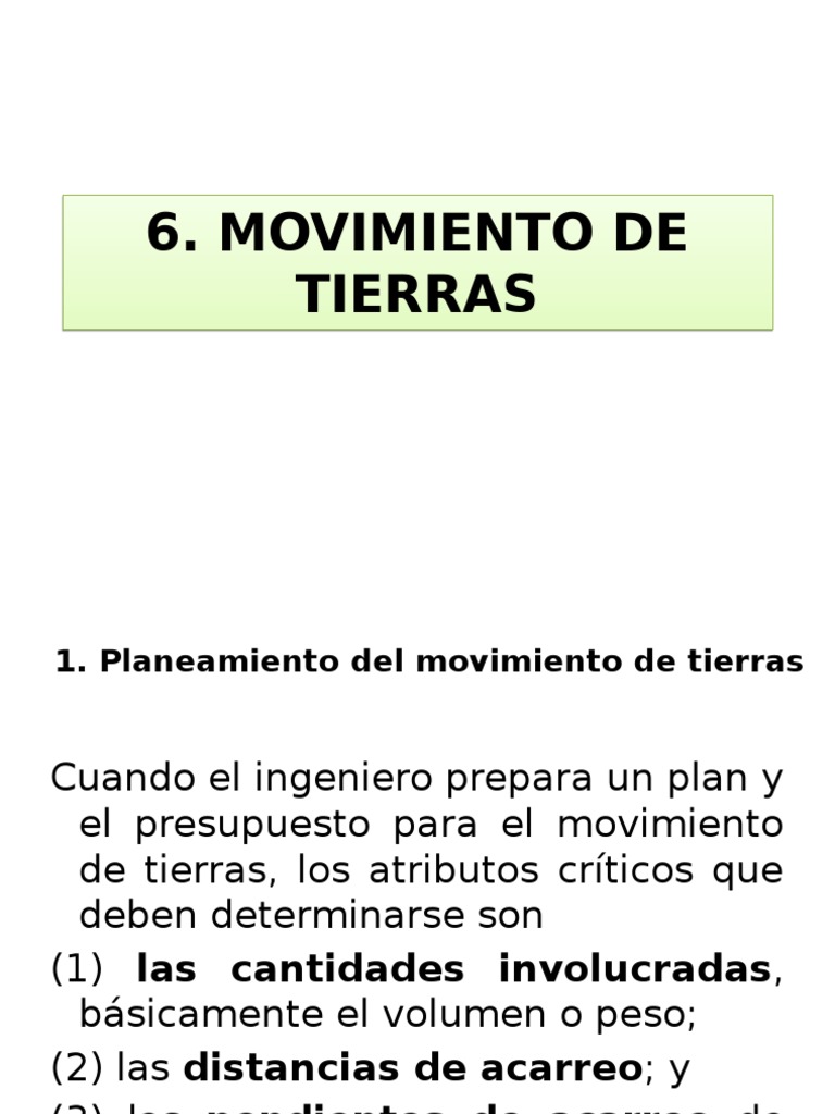 Movimiento de Tierras | PDF | Excavación (Arqueología) | Suelo