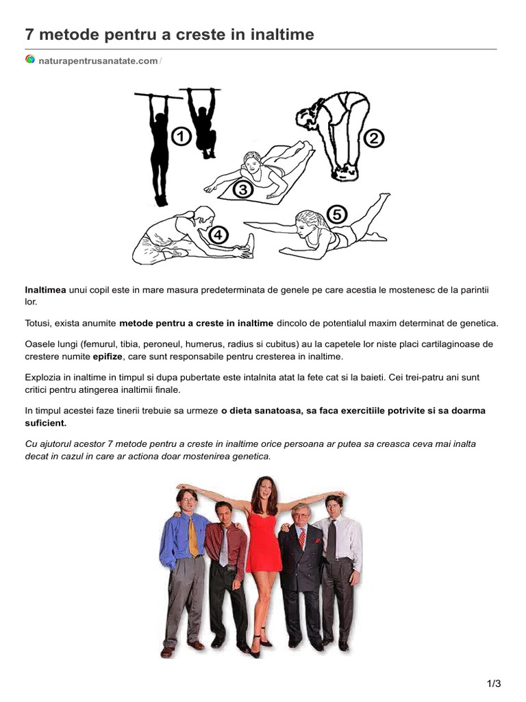 7 Metode Pentru A Creste in Inaltime | PDF