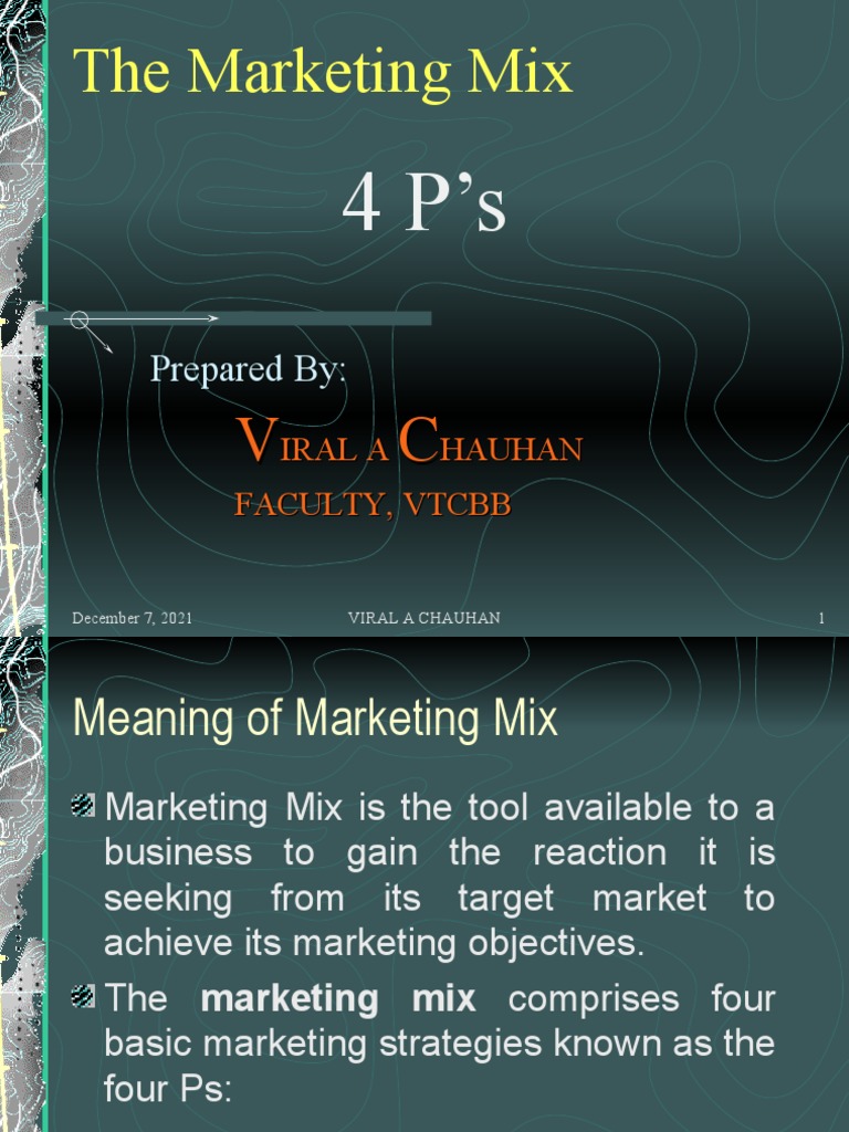 Understanding the Marketing Mix: 4 P's | PDF | Marketing | Final Good