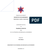 Tribhuvan University Thermal Sciences Lab Manual