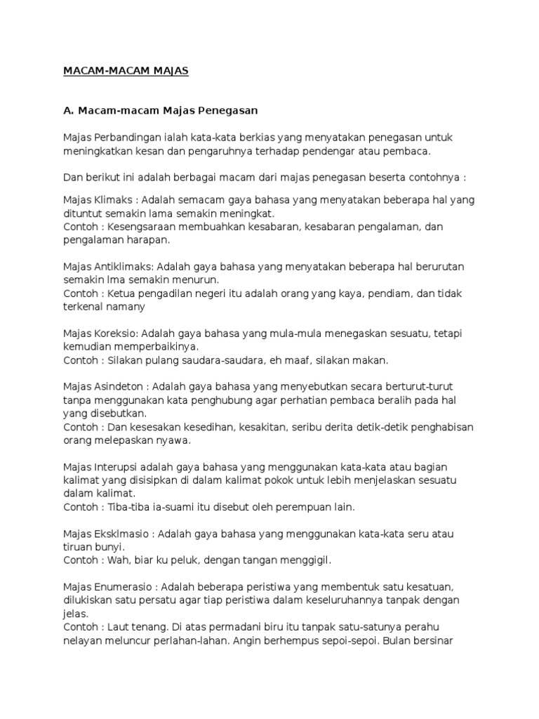 Macam Majas