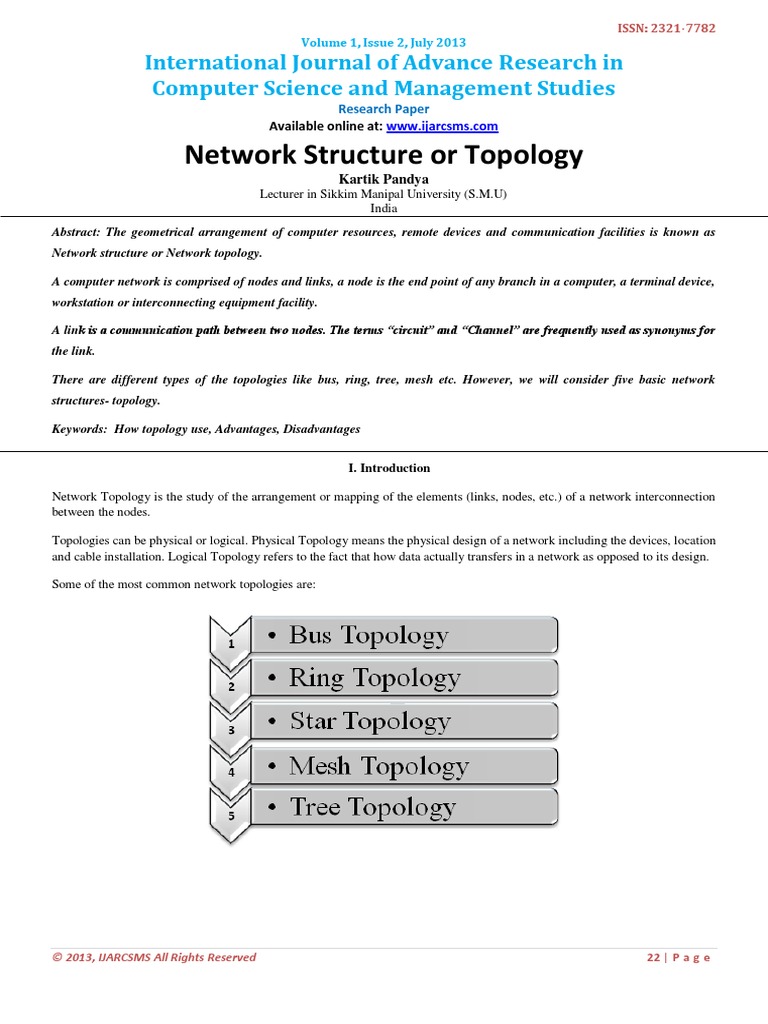 Network Structure or Topology PDF | PDF