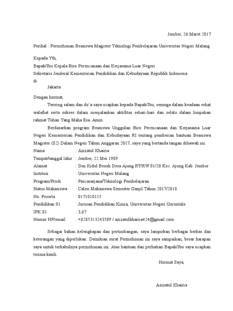 Motivation letter lpdp image