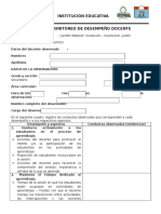 Ficha de Monitoreo de Desempeño Docente 2017-Rúbricas