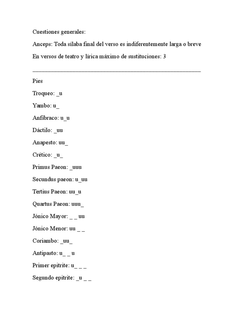 Métrica Grecolatina PDF Formas narrativas Ritmo y medidor