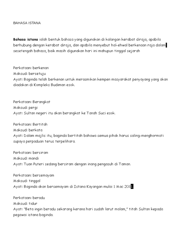 Bahasa Istana Pdf
