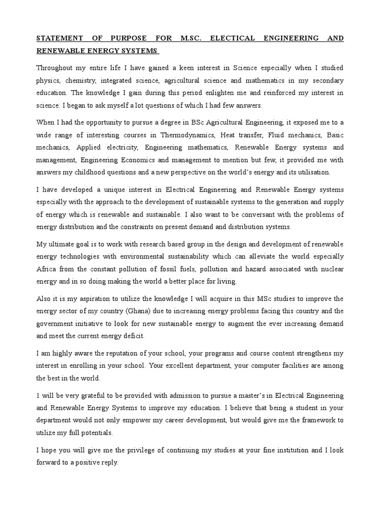 personal statement environmental engineering