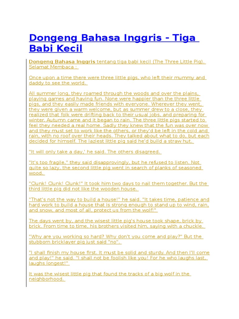 Dongeng Bahasa Inggris Pdf Nature